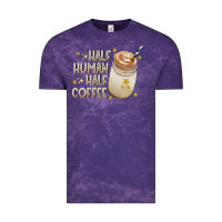Cloud Purple Half Human Half Coffee Vintage Tee - CowhideDigitalArt