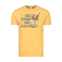 Vintage Mustard Half Human Half Coffee Vintage Tee - CowhideDigitalArt