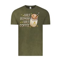 Vintage Olive Half Human Half Coffee Vintage Tee - CowhideDigitalArt
