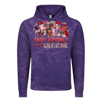 Cloud Purple farm animals is my valentine Vintage Hoodie - RacoonDesign