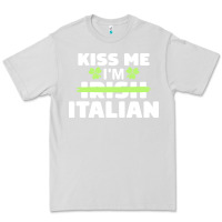 Dove Grey kiss me im italian t  shirt kiss me i'm irish italian patriotic st pat Premium Tee - linhVisuals