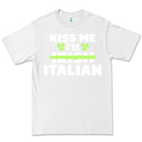 White kiss me im italian t  shirt kiss me i'm irish italian patriotic st pat Premium Tee - linhVisuals