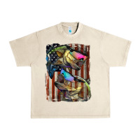 Sandshell American Flag With Bass Fish Urban Heavy Tee - LillyAllenDesigns