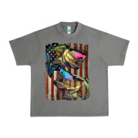 Tornado American Flag With Bass Fish Urban Heavy Tee - LillyAllenDesigns