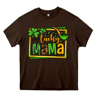 Chocolate Brown One lucky mama St. Patrick's Heavy Core Tee - OliviaCreatesArt