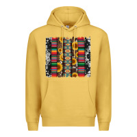 Antique Gold cowhıde aztec serape wıth leopard and sunflowers brushstroke Premium Hoodie - Artiststas