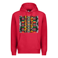 Cardinal cowhıde aztec serape wıth leopard and sunflowers brushstroke Premium Hoodie - Artiststas