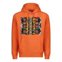 Carrot cowhıde aztec serape wıth leopard and sunflowers brushstroke Premium Hoodie - Artiststas