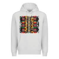 Dove Grey cowhıde aztec serape wıth leopard and sunflowers brushstroke Premium Hoodie - Artiststas