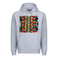 Heather Grey cowhıde aztec serape wıth leopard and sunflowers brushstroke Premium Hoodie - Artiststas