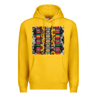 Lemon cowhıde aztec serape wıth leopard and sunflowers brushstroke Premium Hoodie - Artiststas