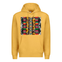 Mustard cowhıde aztec serape wıth leopard and sunflowers brushstroke Premium Hoodie - Artiststas