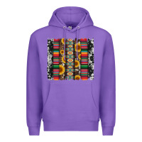 Purple cowhıde aztec serape wıth leopard and sunflowers brushstroke Premium Hoodie - Artiststas