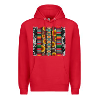Red cowhıde aztec serape wıth leopard and sunflowers brushstroke Premium Hoodie - Artiststas