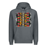 Rock cowhıde aztec serape wıth leopard and sunflowers brushstroke Premium Hoodie - Artiststas