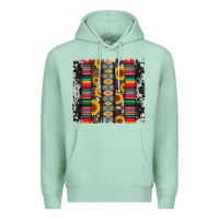 Seafoam cowhıde aztec serape wıth leopard and sunflowers brushstroke Premium Hoodie - Artiststas