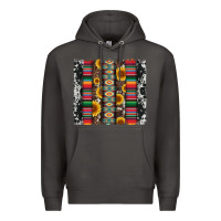 Smoke cowhıde aztec serape wıth leopard and sunflowers brushstroke Premium Hoodie - Artiststas