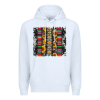 White cowhıde aztec serape wıth leopard and sunflowers brushstroke Premium Hoodie - Artiststas