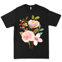 Black Bouquet Floral Premium Tee - linhVisuals