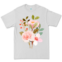 Dove Grey Bouquet Floral Premium Tee - linhVisuals