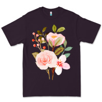 Plum Bouquet Floral Premium Tee - linhVisuals