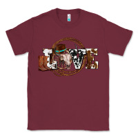 Burgundy western love for cowboys olivia Classic Tee - OliviaCreatesArt