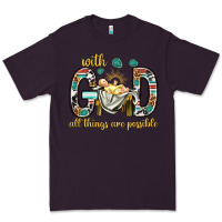 Plum with god all things are possible with baby jesus bbs Premium Tee - BundleAndBundleShop