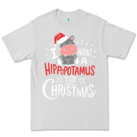 Dove Grey i want hippopotamus for christmas hippo xmas gift Premium Tee - linhVisuals