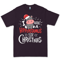 Plum i want hippopotamus for christmas hippo xmas gift Premium Tee - linhVisuals
