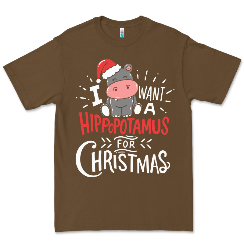 I Want Hippopotamus For Christmas Hippo Xmas Gift Premium Tee by linhVisuals | Teevron
