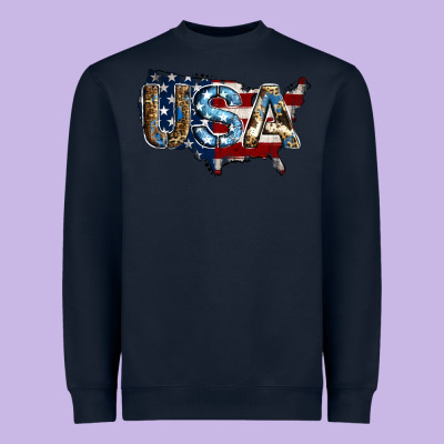 Usa American Flag Background Heavyweight Sweatshirt Designed By Jasminsmagicworld