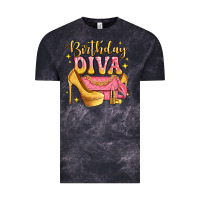Cloud Black birthday diva pink and gold glitter Vintage Tee - LillyAllenDesigns