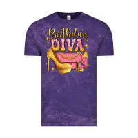 Cloud Purple birthday diva pink and gold glitter Vintage Tee - LillyAllenDesigns