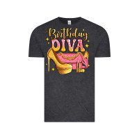 Vintage Black birthday diva pink and gold glitter Vintage Tee - LillyAllenDesigns