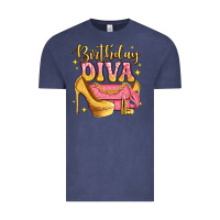 Vintage Denim birthday diva pink and gold glitter Vintage Tee - LillyAllenDesigns