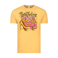 Vintage Mustard birthday diva pink and gold glitter Vintage Tee - LillyAllenDesigns