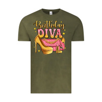 Vintage Olive birthday diva pink and gold glitter Vintage Tee - LillyAllenDesigns