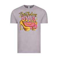 Vintage Zinc birthday diva pink and gold glitter Vintage Tee - LillyAllenDesigns