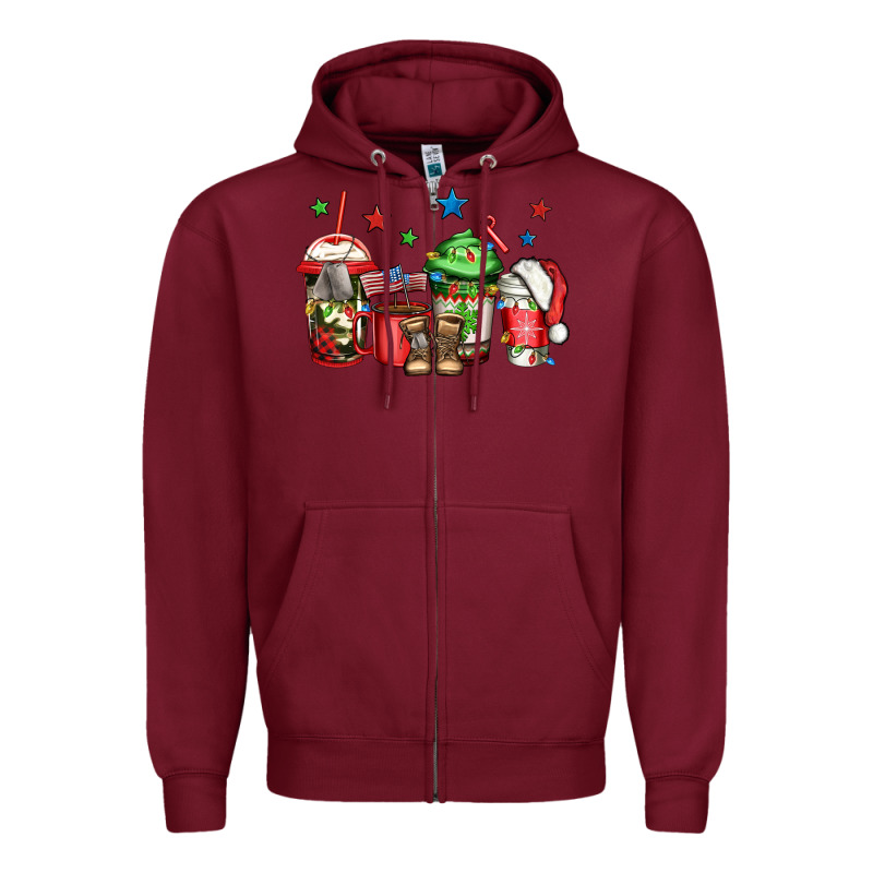 Army Christmas Coffee Zipper Hoodie by Jasminsmagicworld | Teevron