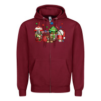 Burgundy army Christmas coffee Zipper Hoodie - Jasminsmagicworld