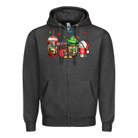 Charcoal Heather army Christmas coffee Zipper Hoodie - Jasminsmagicworld