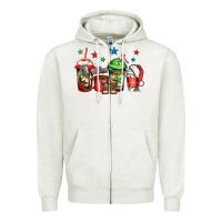 Oatmeal Heather army Christmas coffee Zipper Hoodie - Jasminsmagicworld