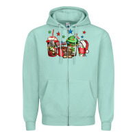 Seafoam army Christmas coffee Zipper Hoodie - Jasminsmagicworld
