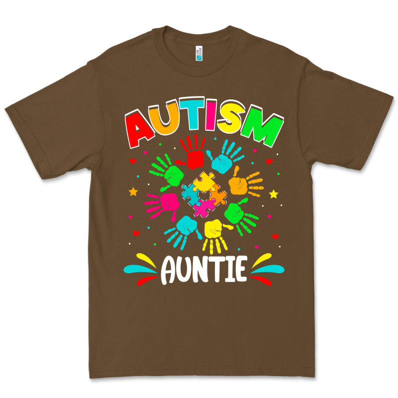Autistic Auntie Puzzle Support Family Autism Awareness Sweatshirt Premium Tee by linhVisuals | Teevron