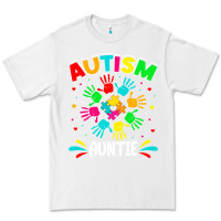 White autistic auntie puzzle support family autism awareness sweatshirt Premium Tee - linhVisuals