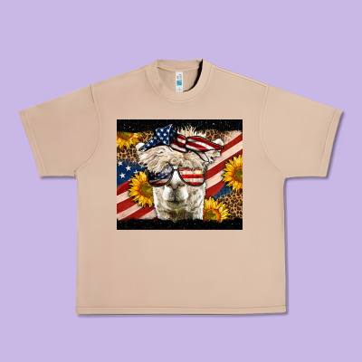 Western 4th Of July Lama Urban Heavy Tee Designed By Lillyallendesigns