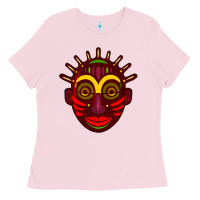 Bubblegum Pink african masks 2 Ladies Tee - BundleAndBundleShop