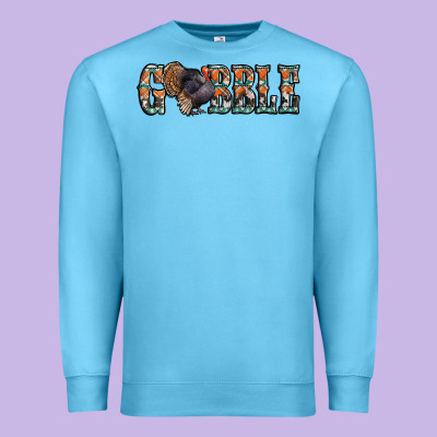 Gobble Thanksgiving Turkey Premium Sweatshirt Designed By Jasminsmagicworld
