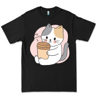 Cat Drinking Coffee Kitten Kawaii Japanese Kitty Premium Tee | Teevron
