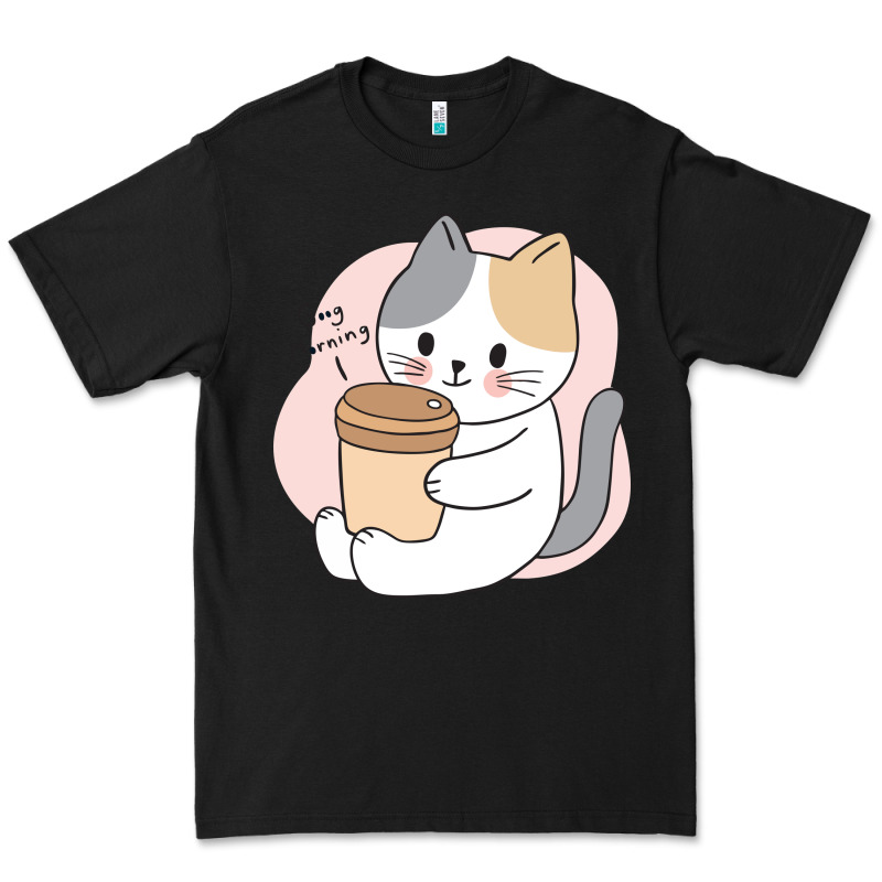 Cat Drinking Coffee Kitten Kawaii Japanese Kitty Premium Tee by linhVisuals | Teevron